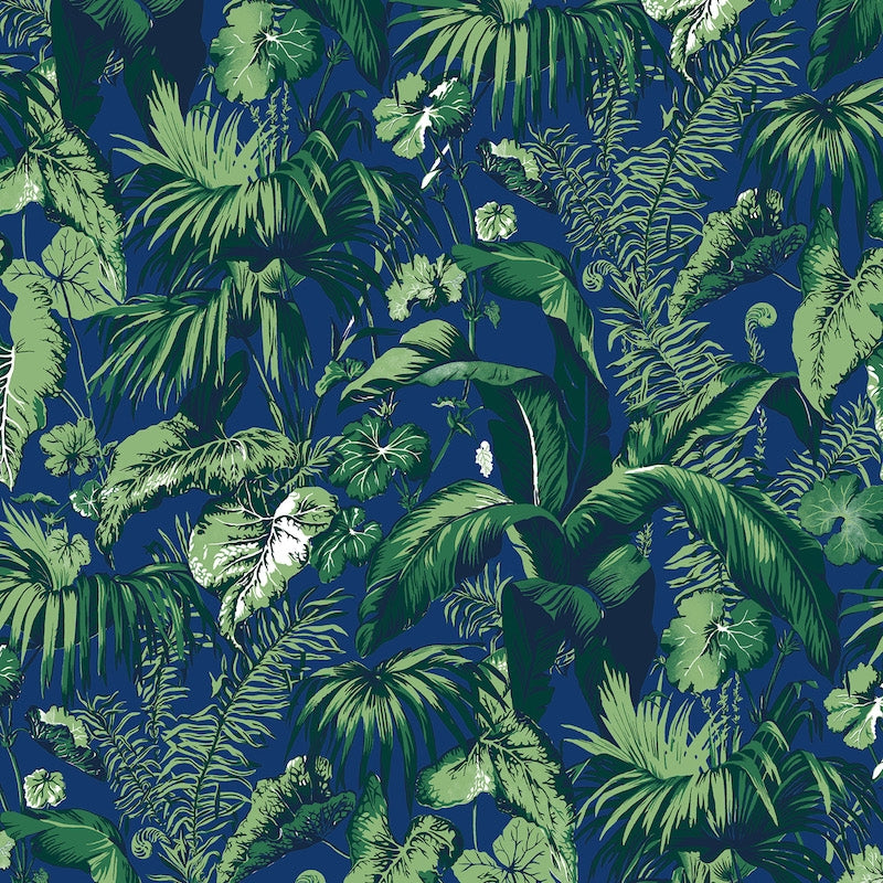 Feuillage Blue Wallpaper - Brunschwig & Fils