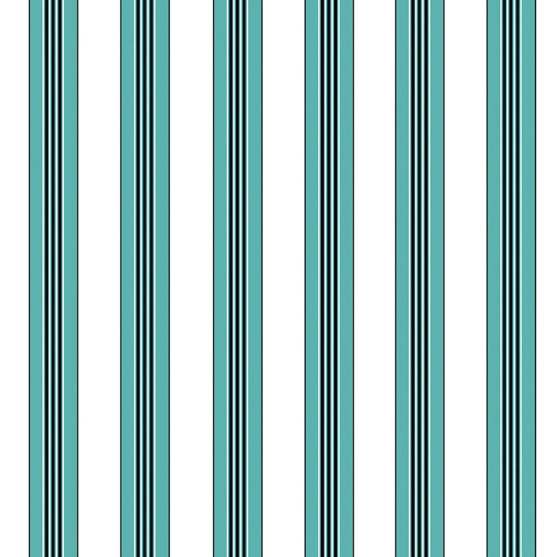 Rayure Lione Aqua Wallpaper - Brunschwig & Fils