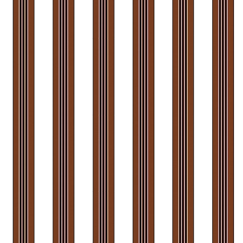 Rayure Lione Chocolate Wallpaper - Brunschwig & Fils