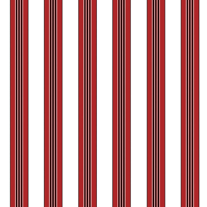 Rayure Lione Red Wallpaper - Brunschwig & Fils