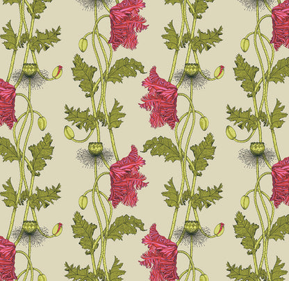 Poppy Chenille Fabric - Strawberry - Petronella Hall