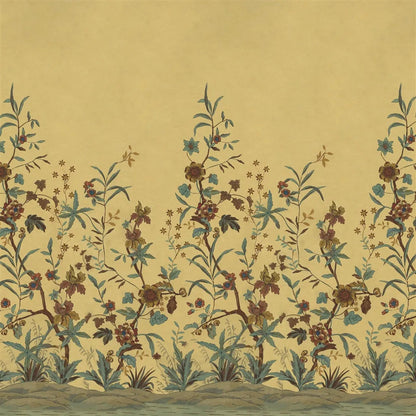 Peacock Toile Scene 2 Wallpaper