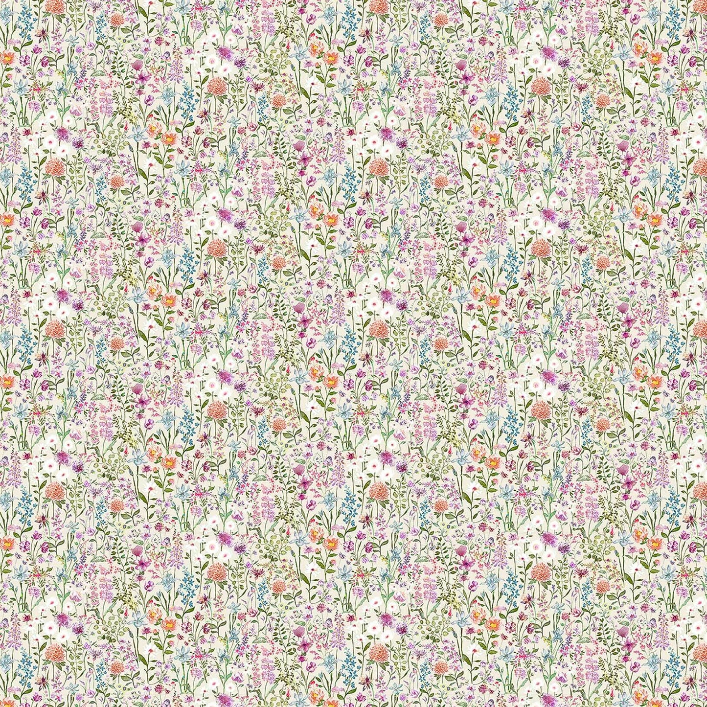 Prado De Flores Apricot Ecru Lomond Pima Lawn Cotton - Dress Fabric