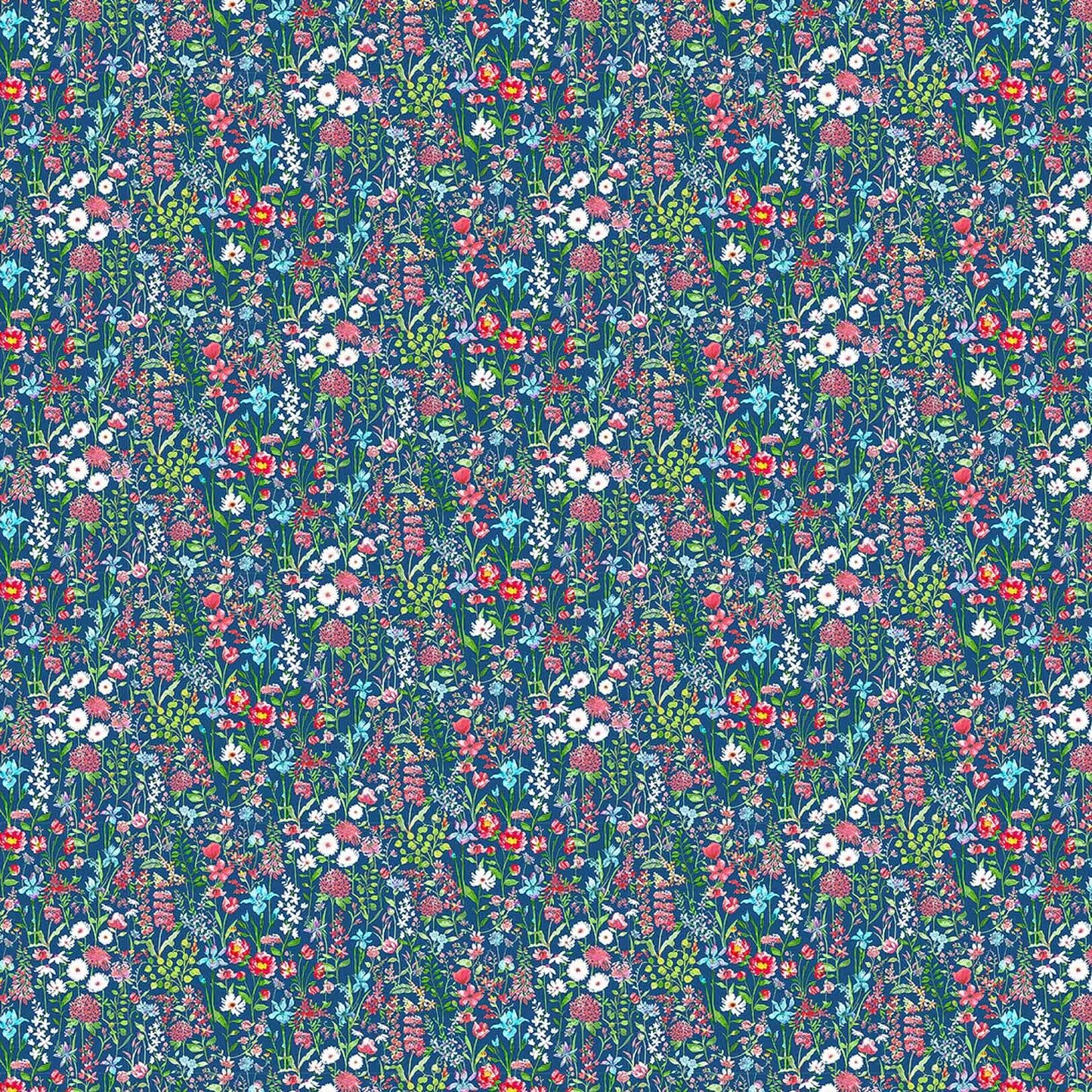 Prado De Flores Classic Navy Lomond Pima Lawn Cotton - Dress Fabric