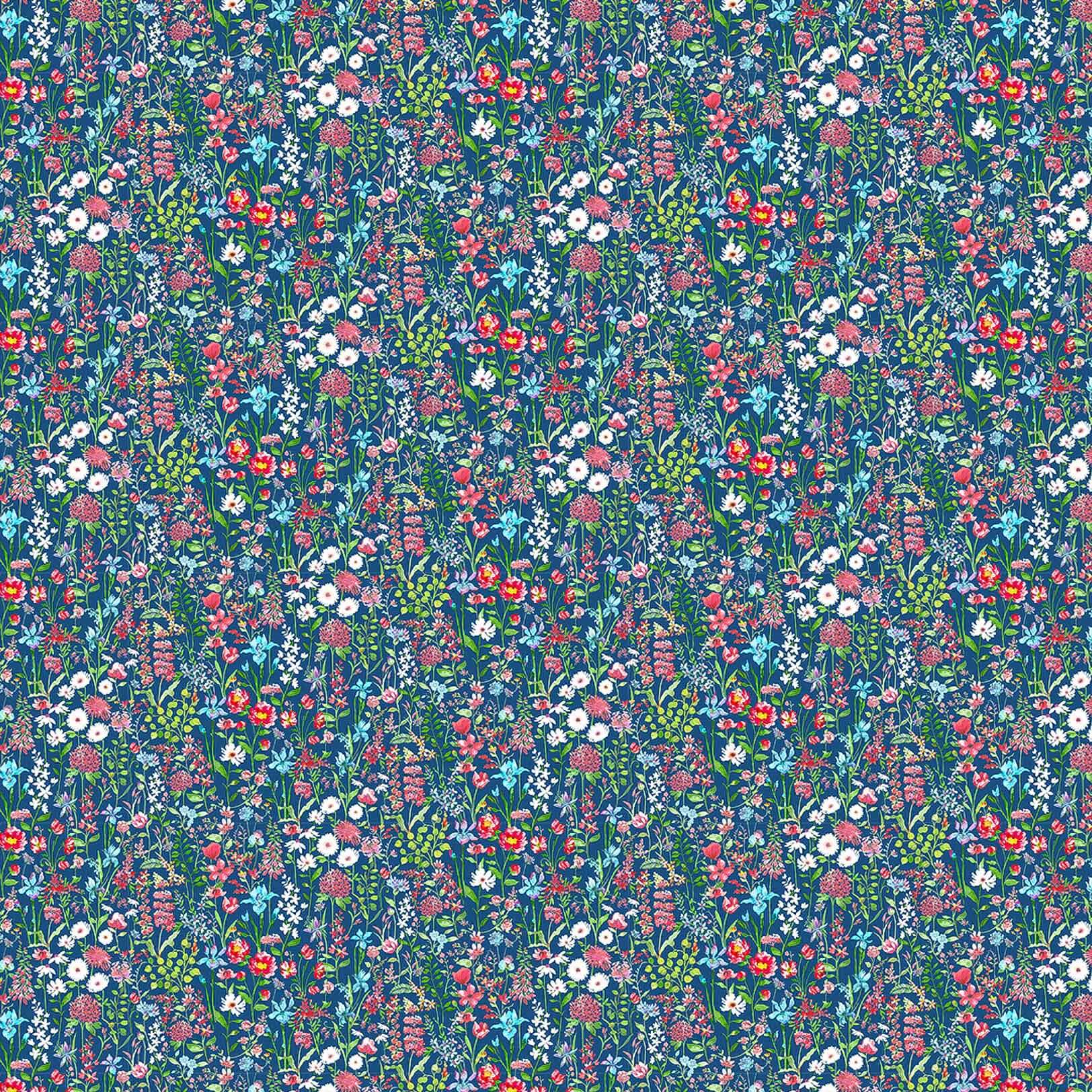 Prado De Flores Classic Navy Lomond Pima Lawn Cotton - Dress Fabric