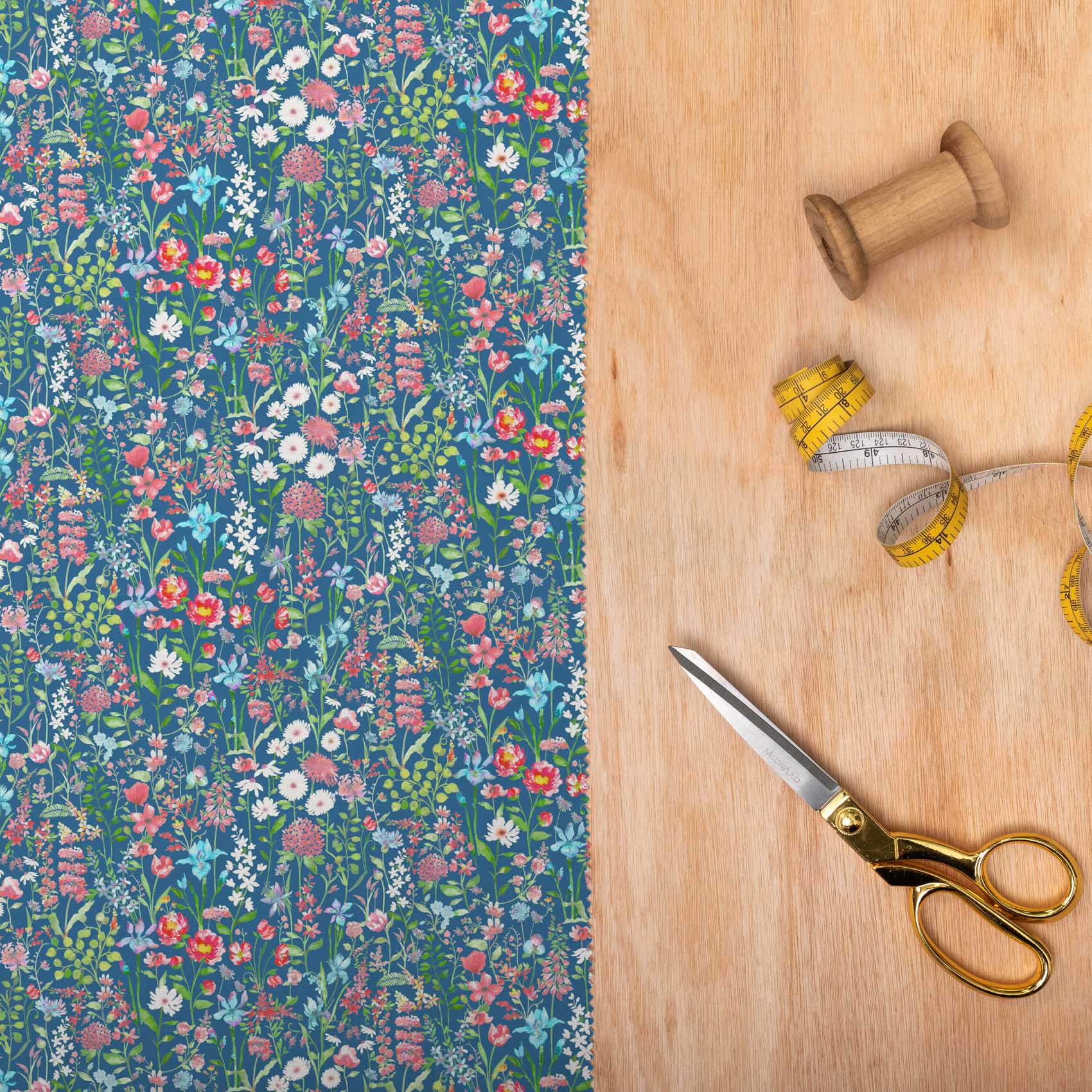 Prado De Flores Classic Navy Lomond Pima Lawn Cotton - Dress Fabric