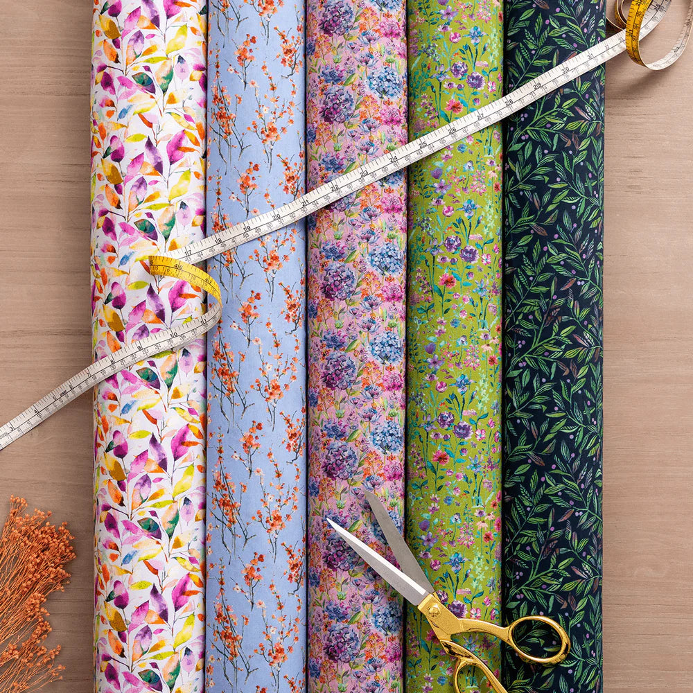 Prado De Flores Apricot Ecru Lomond Pima Lawn Cotton - Dress Fabric