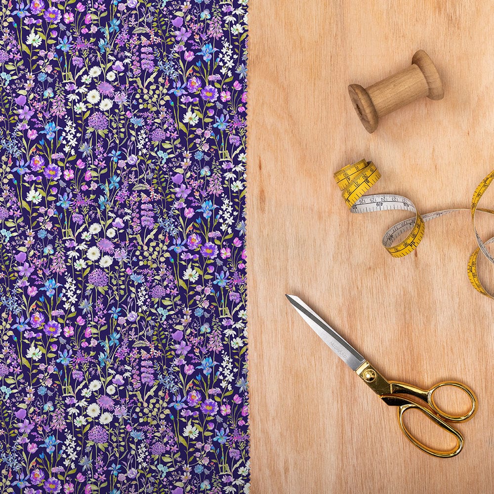 Prado De Flores Elderberry Wine Lomond Pima Lawn Cotton - Dress Fabric