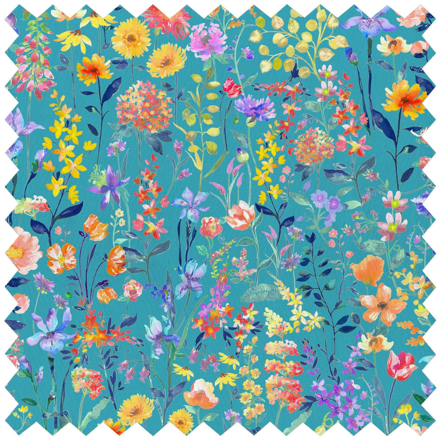 Prado De Flores Papaya Kingfisher Lomond Pima Lawn Cotton - Dress Fabric