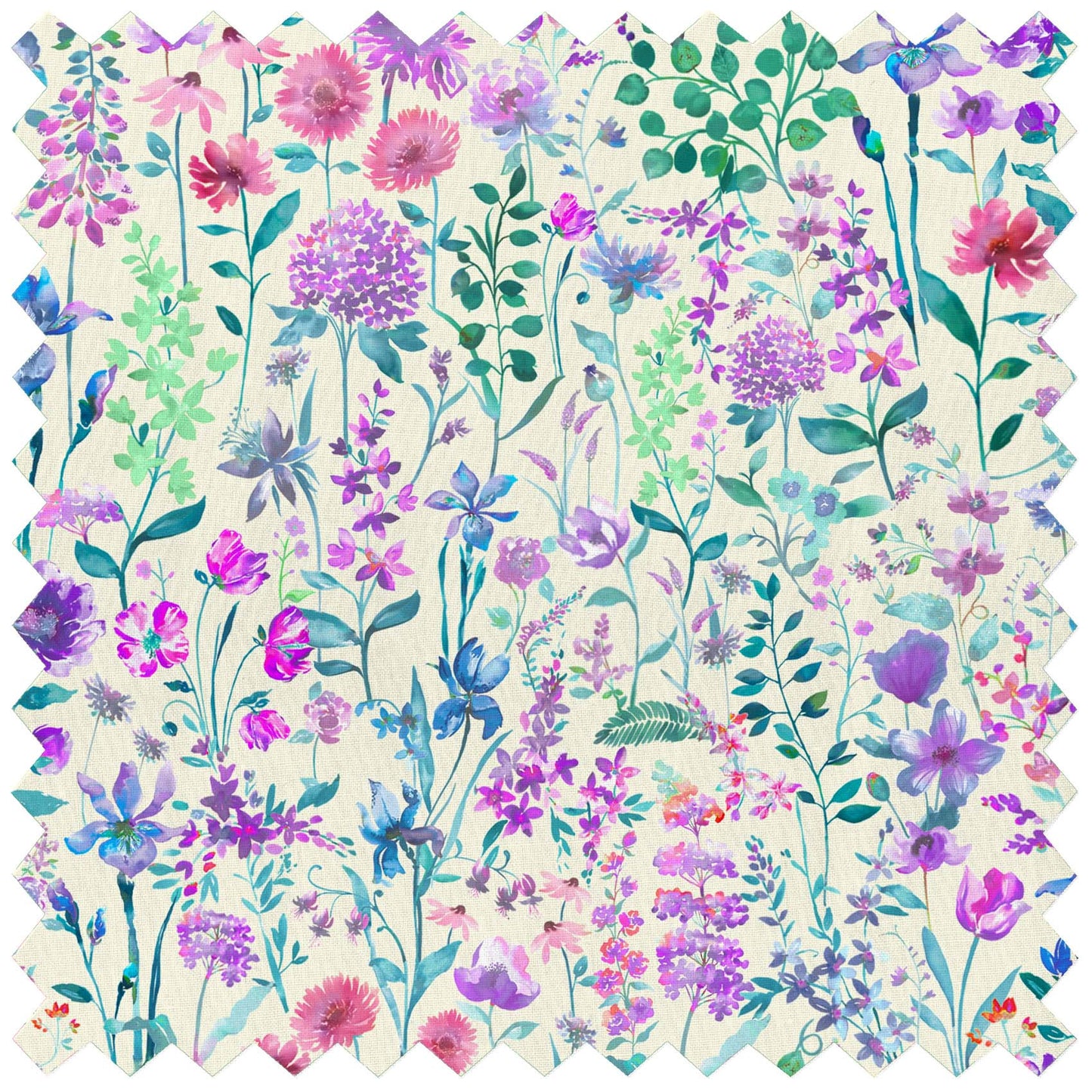 Prado De Flores Parma Violet Ecru Lomond Pima Lawn Cotton - Dress Fabric