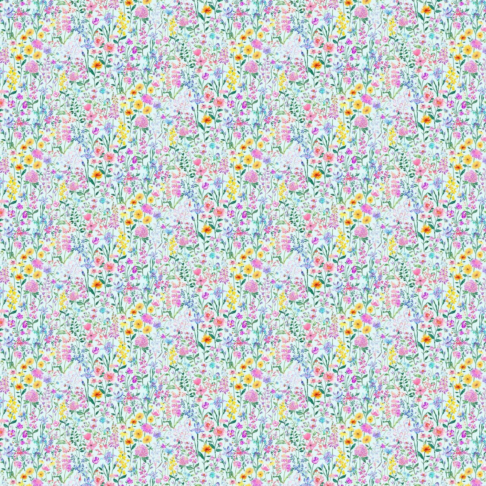 Prado De Flores Pastel Glacier Lomond Pima Lawn Cotton - Dress Fabric