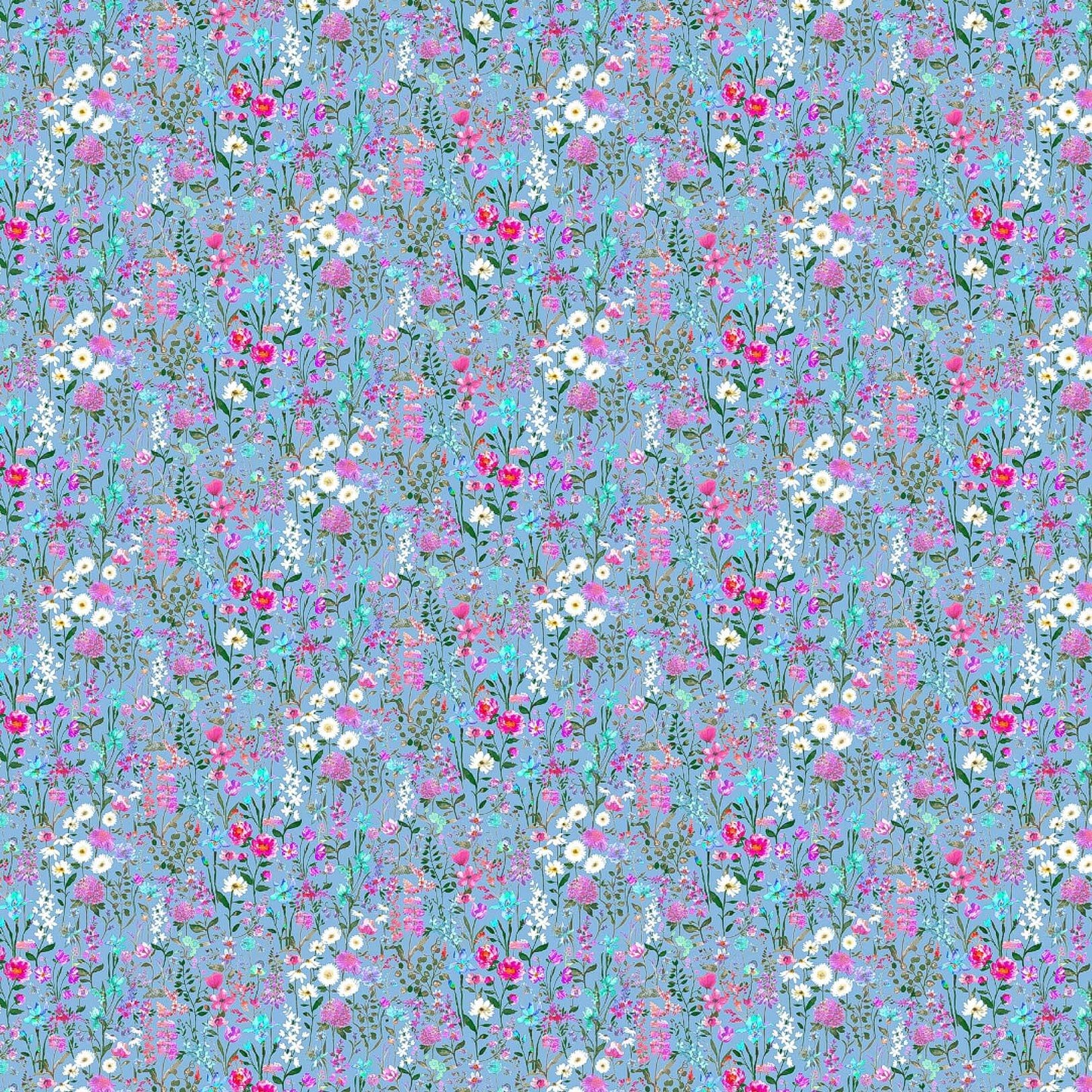 Prado De Flores Primrose Sky Lomond Pima Lawn Cotton - Dress Fabric