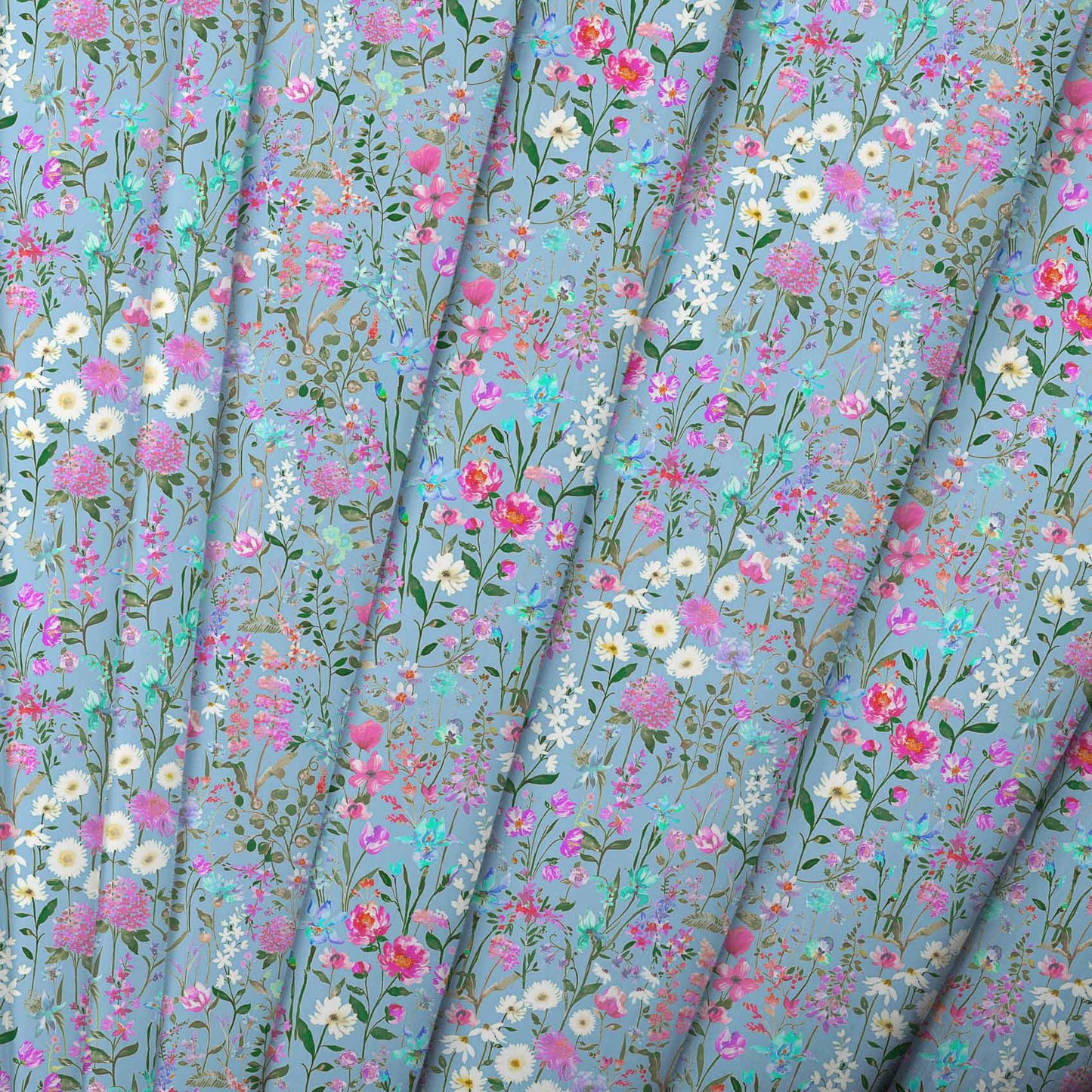 Prado De Flores Primrose Sky Lomond Pima Lawn Cotton - Dress Fabric
