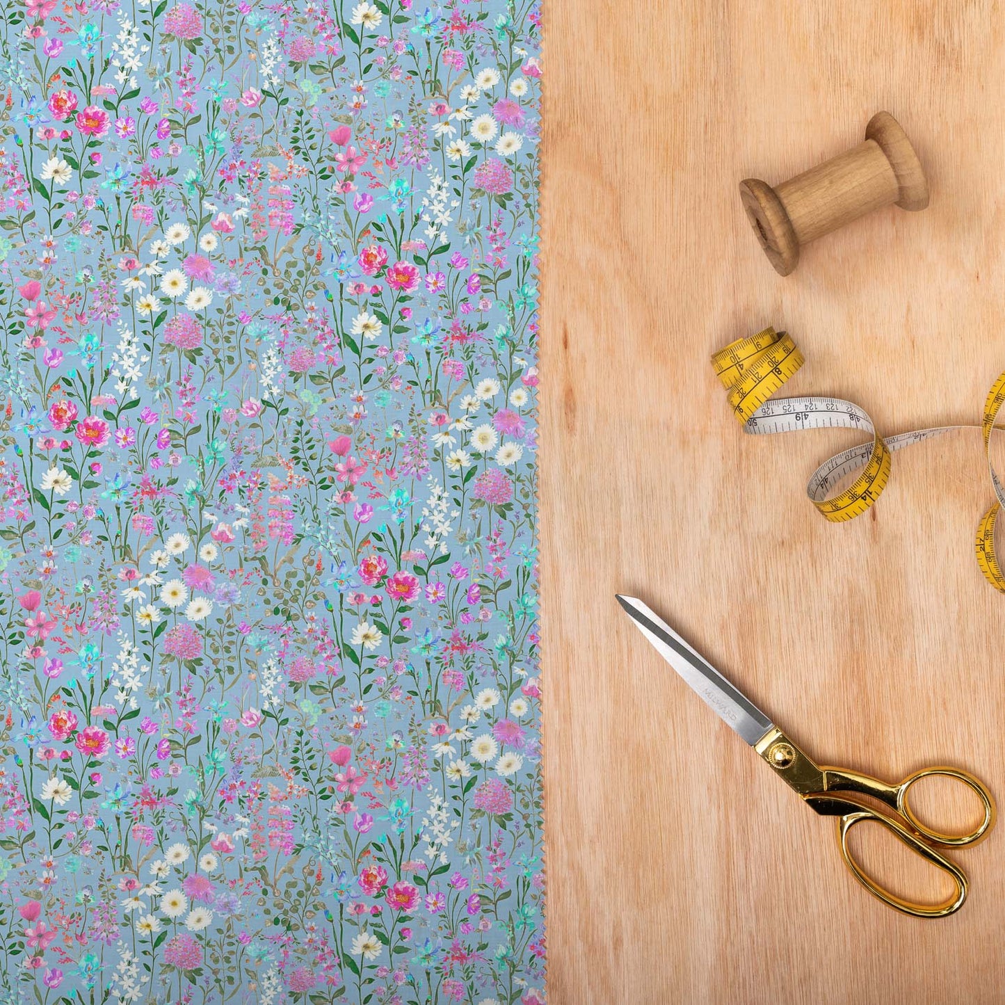 Prado De Flores Primrose Sky Lomond Pima Lawn Cotton - Dress Fabric