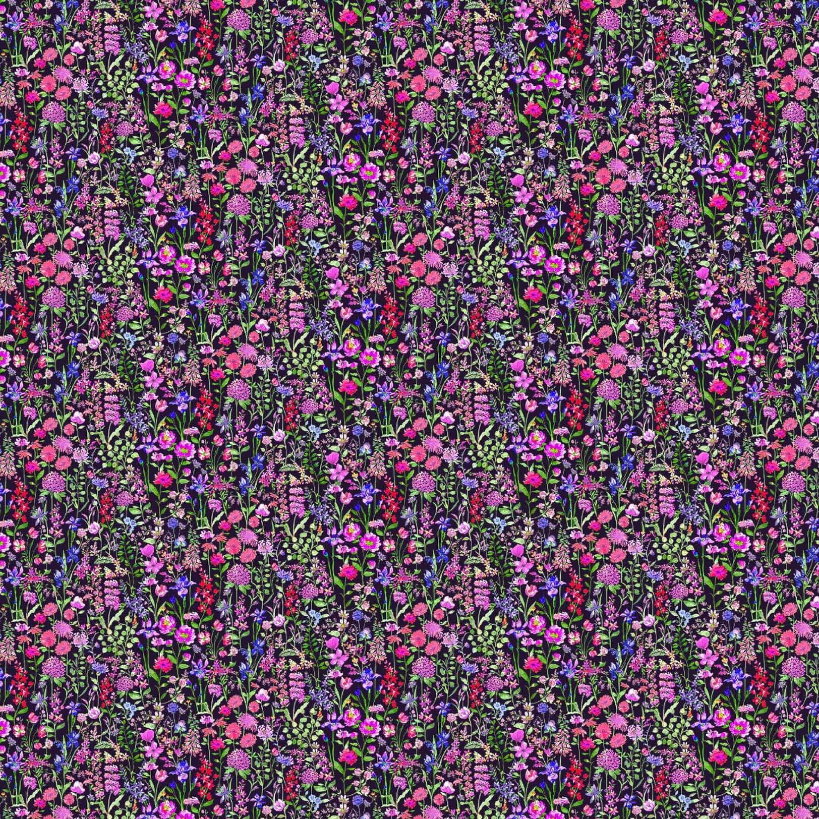 Prado De Flores Raspberry Onyx Lomond Pima Lawn Cotton - Dress Fabric