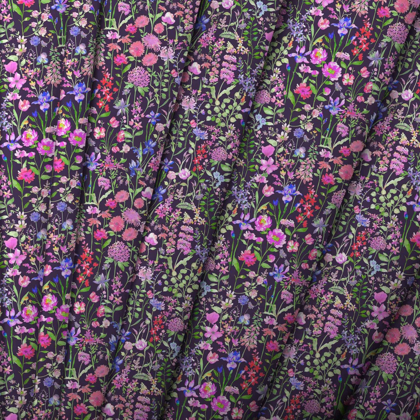 Prado De Flores Raspberry Onyx Lomond Pima Lawn Cotton - Dress Fabric