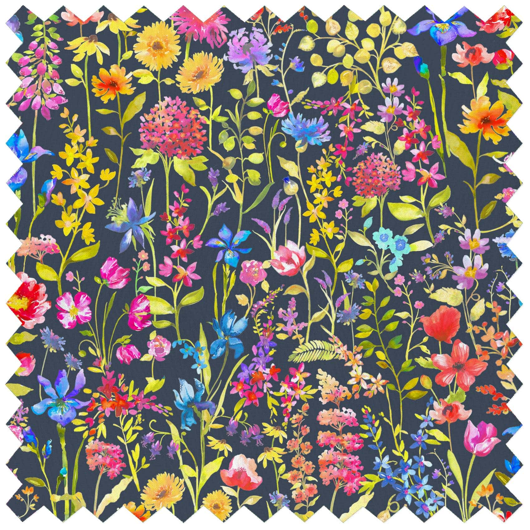 Prado De Flores Summer Navy Lomond Pima Lawn Cotton - Dress Fabric