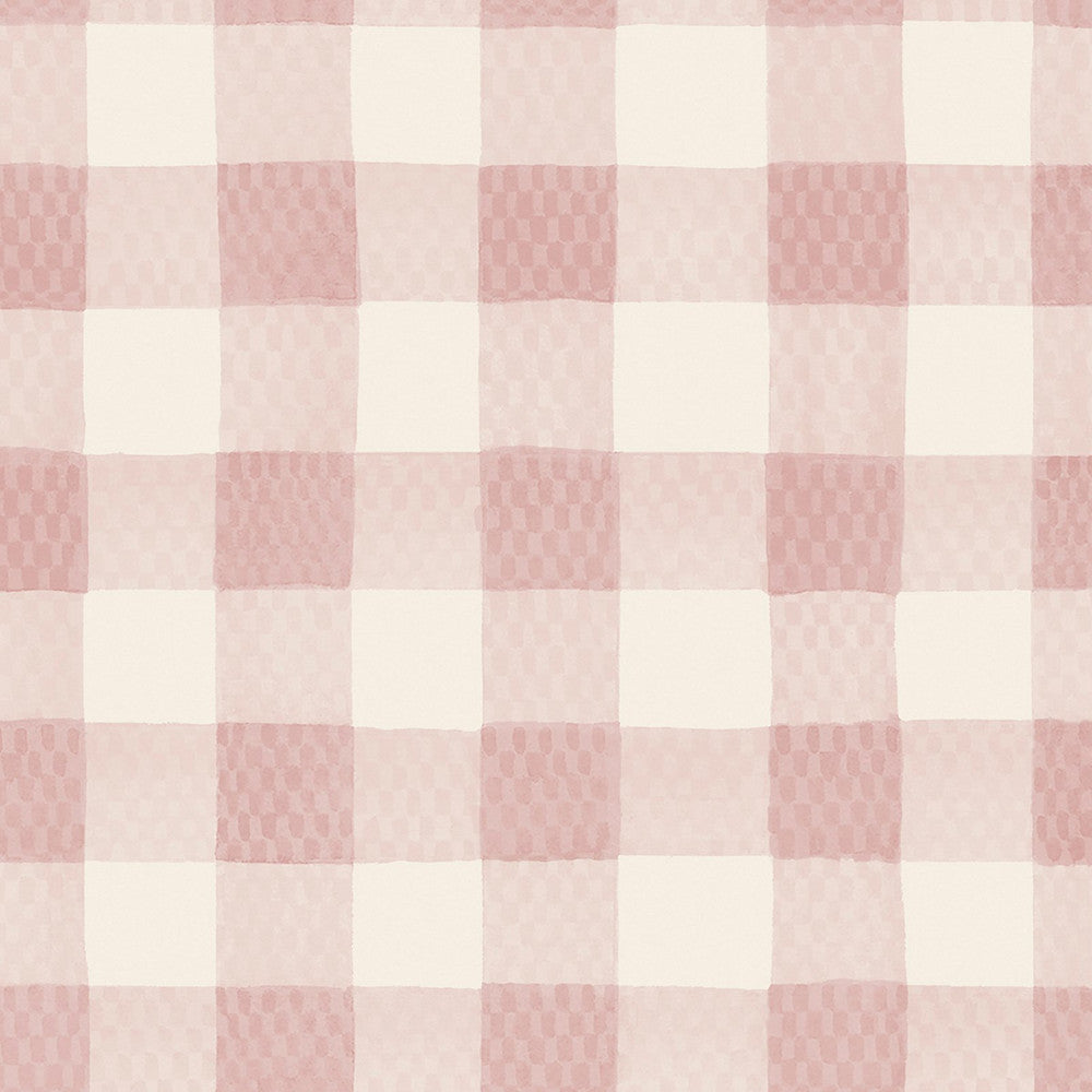 Painted Gingham Wallpaper - Pink - 125515 - Cath Kidston
