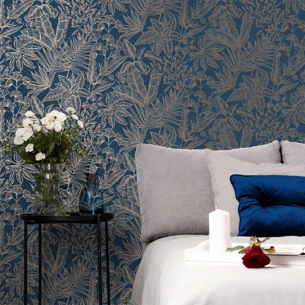 Paradise Wallpaper - Sapphire - Boutique Luxury