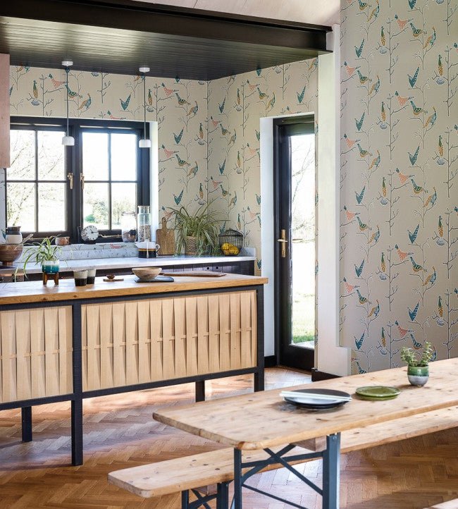 Passaro Wallpaper - Cinnamon / Slate - NJAP111925 - Scion