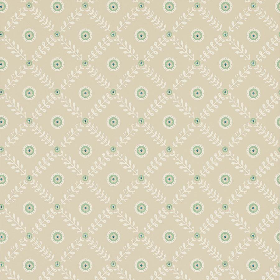 Payton Wallpaper - Beige/Aqua - J191W-03 - Jane Churchill