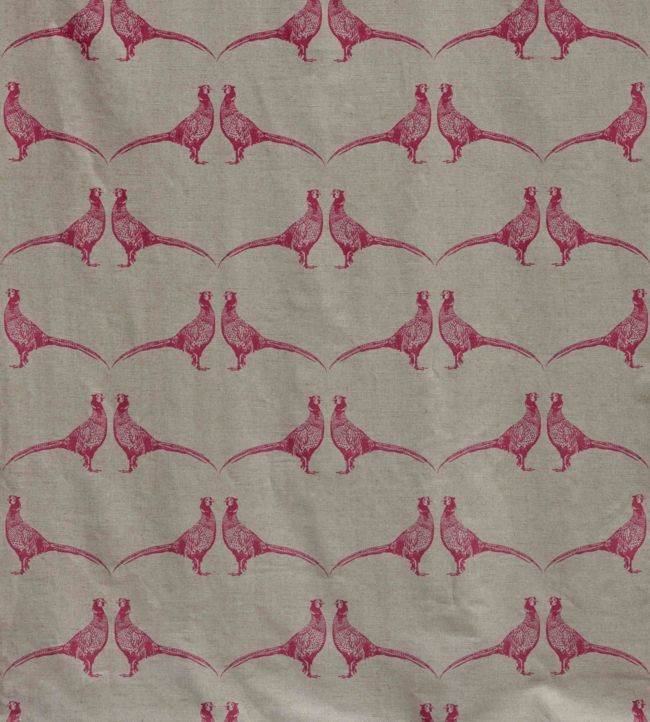 Pheasant Fabric - Pink on Natural - BGF030403 - Barneby Gates