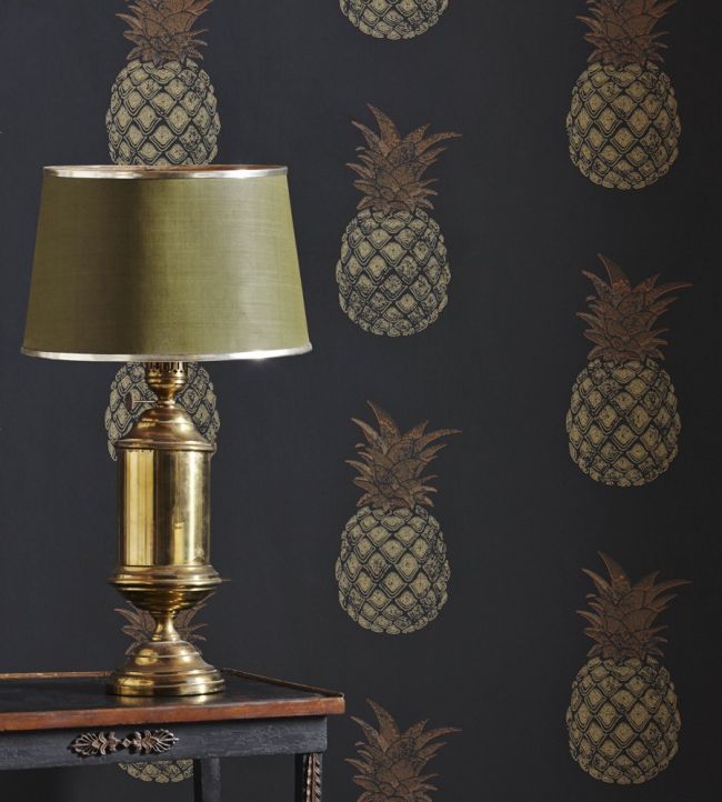 Pineapple Wallpaper - Charcoal - BG1200 - 202 - Barneby Gates