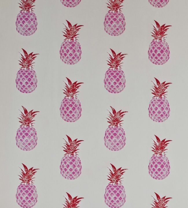 Pineapple Wallpaper - Red / Pink - BG1200 - 201 - Barneby Gates