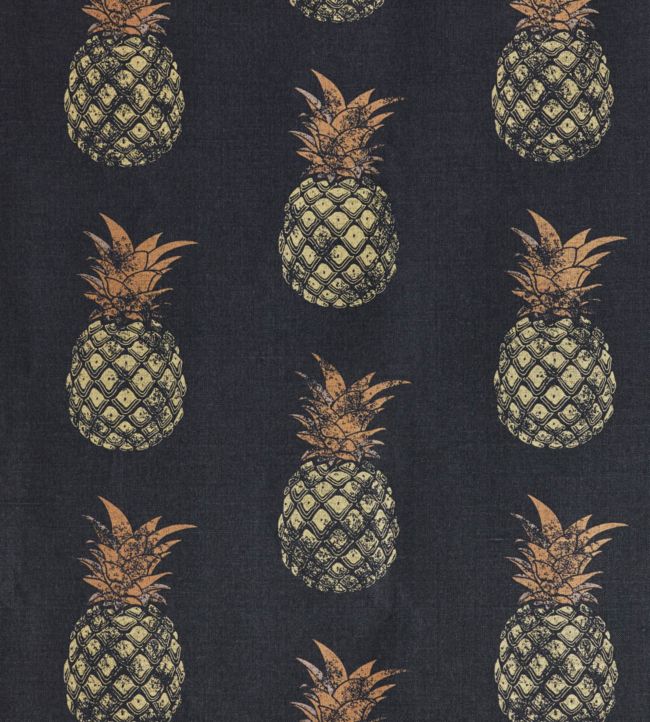 Pineapples Fabric - Gold On Charcoal - BGF020503 - Barneby Gates