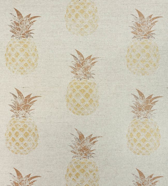 Pineapples Fabric - Gold On Natural - BGF020502 - Barneby Gates