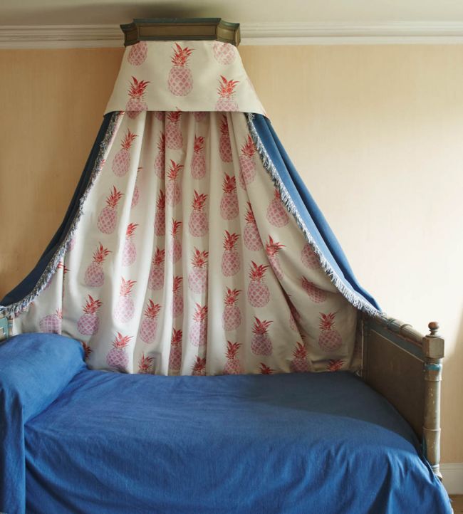 Pineapples Fabric - Pink On Natural - BGF020504 - Barneby Gates