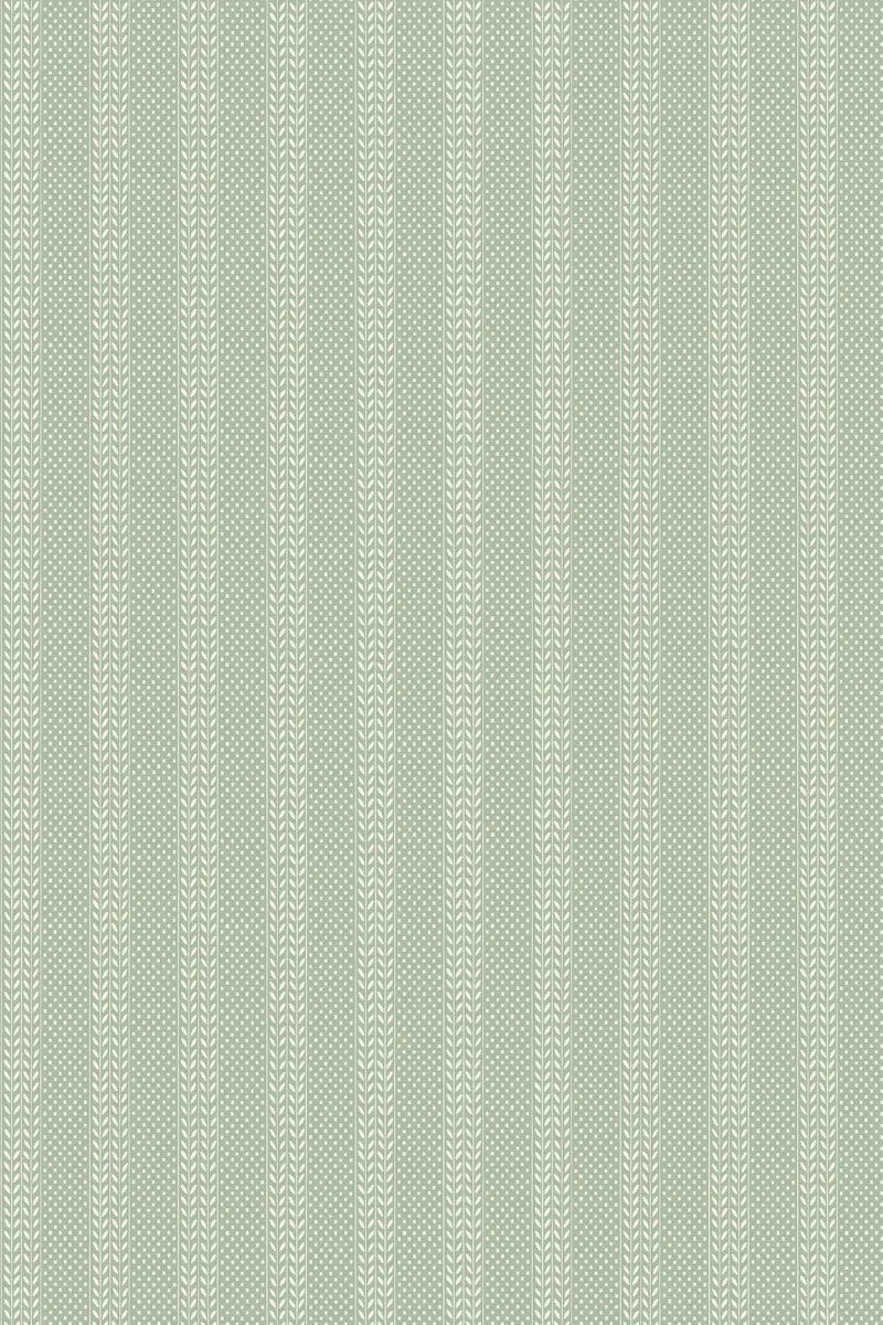 Polka Sprig Wallpaper - Green - 1085