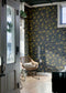 Pomegranate Floral Wallpaper - Gold & Blue - Summer Gray
