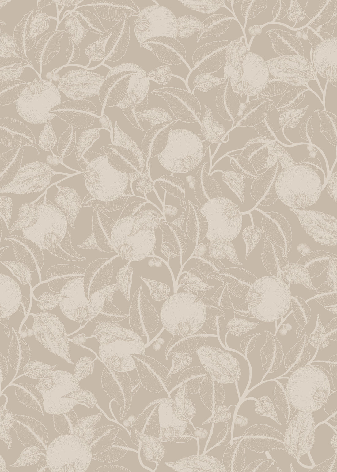 Pomegranate Floral Wallpaper - Stone Beige - Summer Gray
