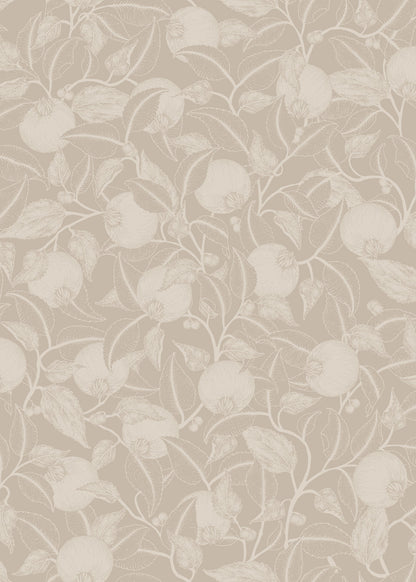 Pomegranate Floral Wallpaper - Stone Beige - Summer Gray
