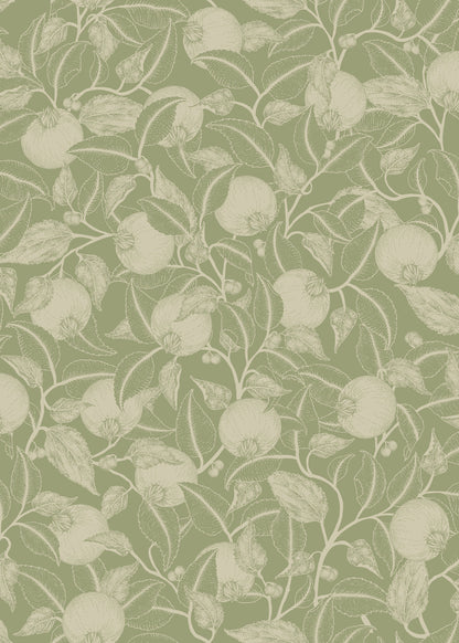 Pomegranate Wallpaper - Apple Green - Summer Gray
