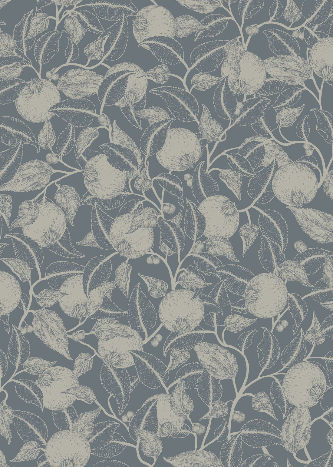 Pomegranate Wallpaper - Dark Teal - Summer Gray
