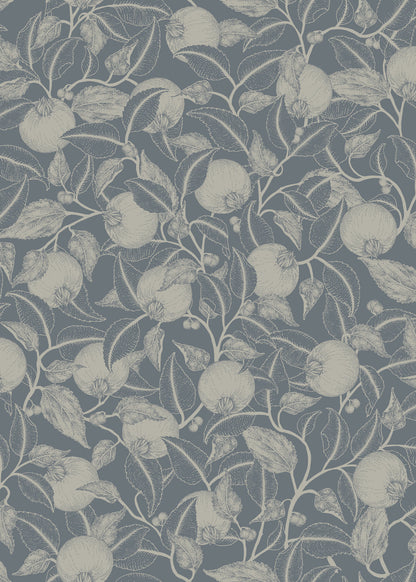 Pomegranate Wallpaper - Dark Teal - Summer Gray
