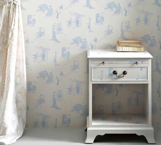 Promenade Wallpaper - Wedgewood Blue - BG0200 - 201 - Barneby Gates