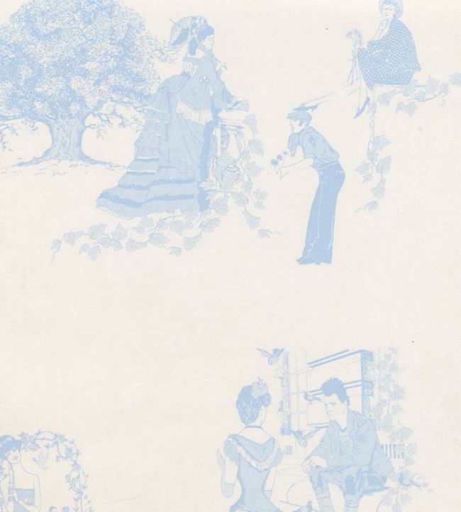 Promenade Wallpaper - Wedgewood Blue - BG0200 - 201 - Barneby Gates