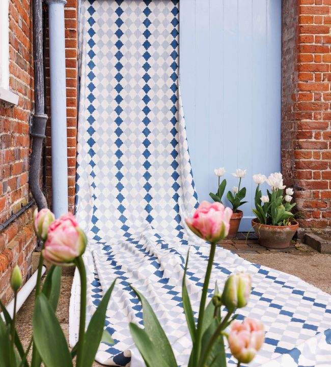 Quilted Harlequin Fabric - Blue - BGF060402 - Barneby Gates