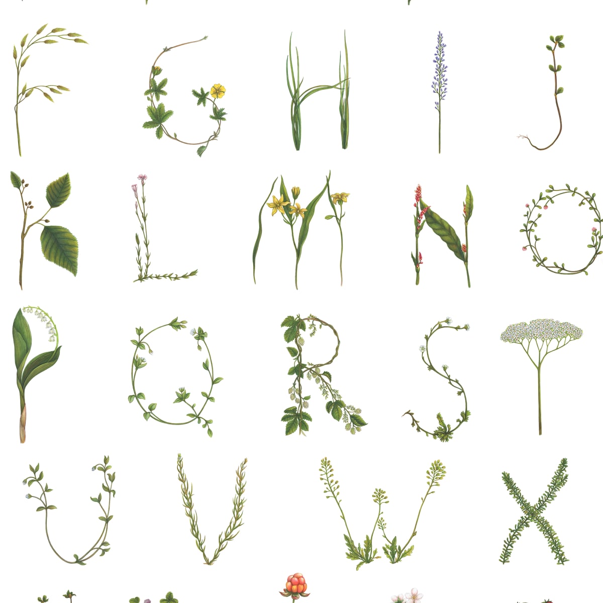 Floral Alphabet Mini Wallpaper