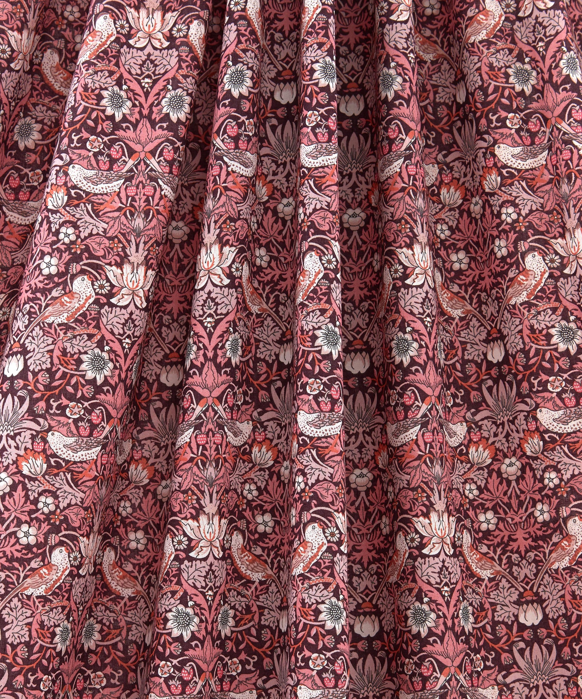 Strawberry Thief Organic Tana Lawn™ Cotton Fabric - Pink - Liberty