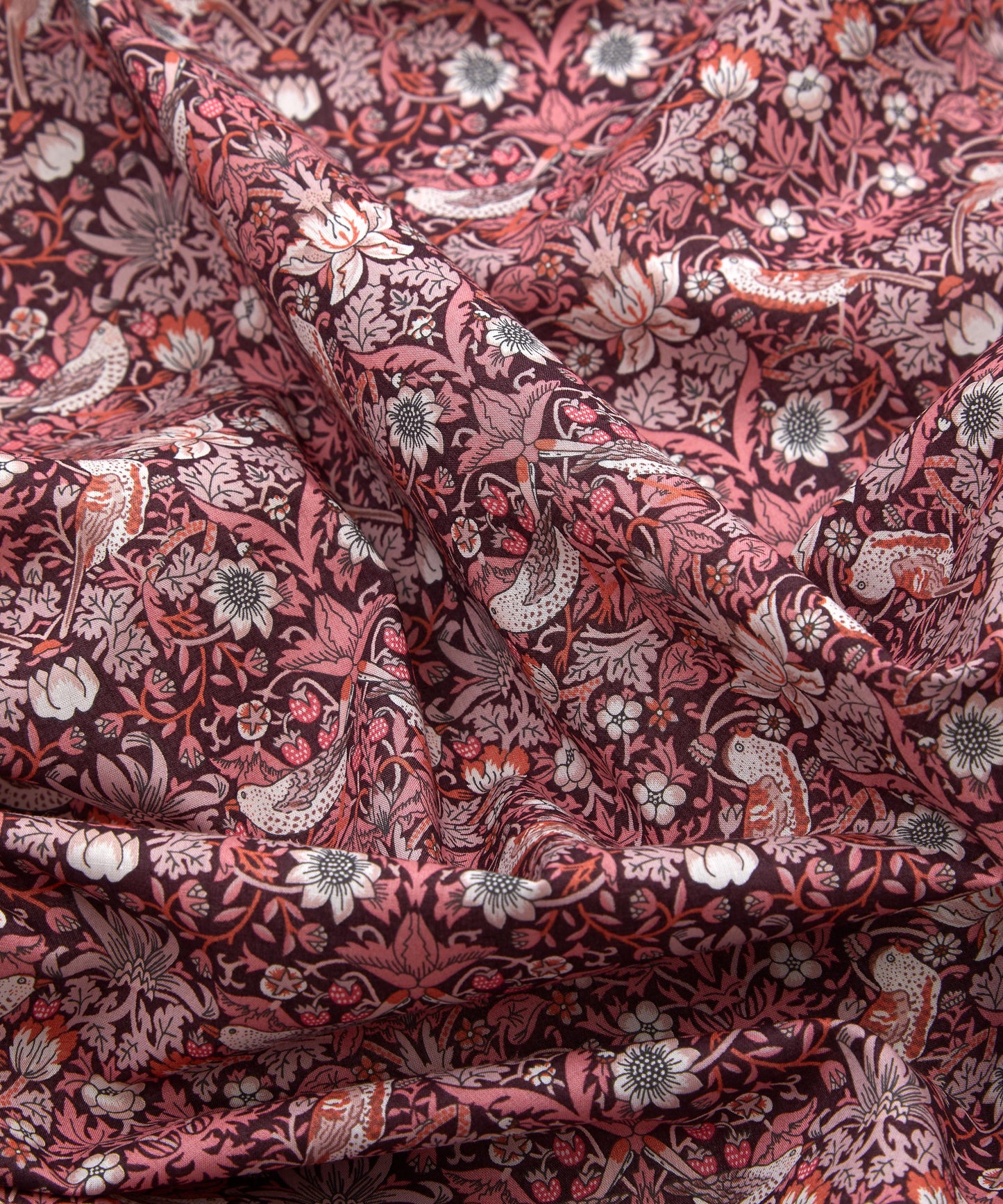 Strawberry Thief Organic Tana Lawn™ Cotton Fabric - Pink - Liberty