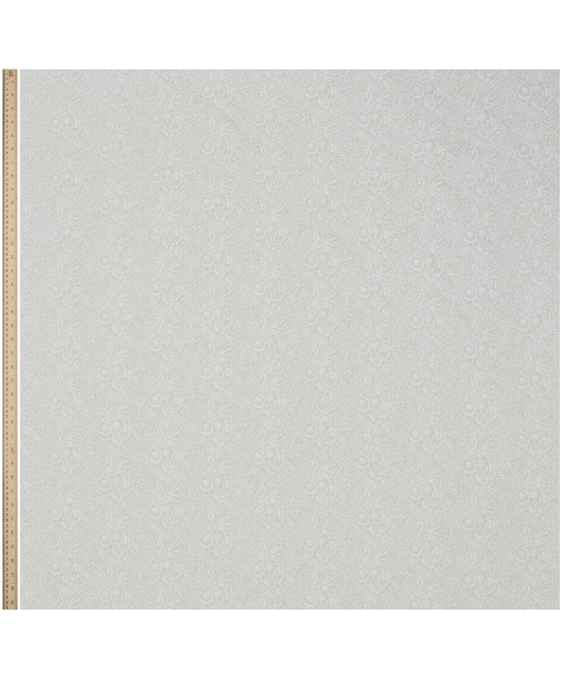 Lindy Silhouette Lasenby Quilting Cotton Fabric - Silver - Liberty