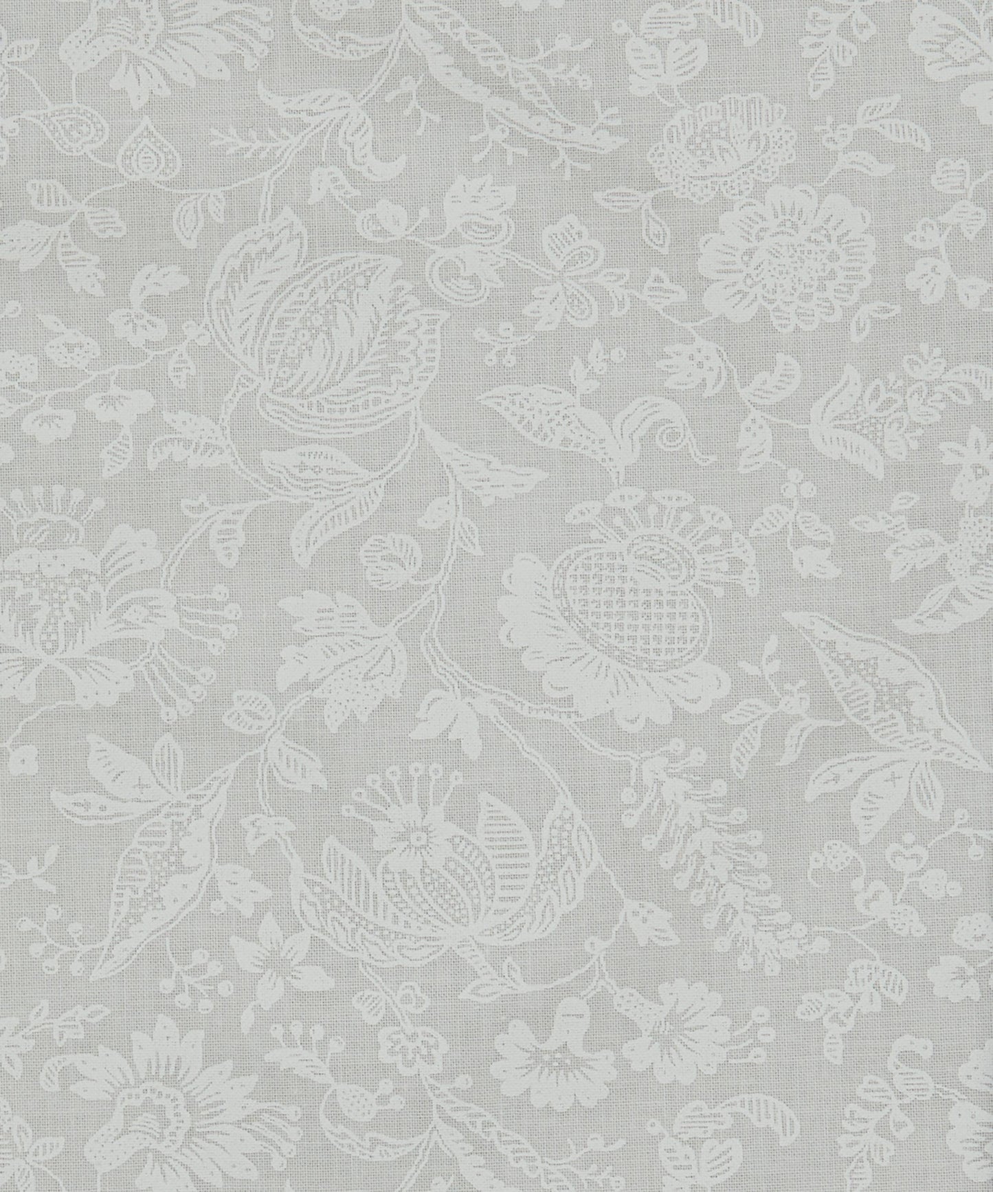 Victoria Lace Floral Lasenby Quilting Cotton Fabric - Silver - Liberty