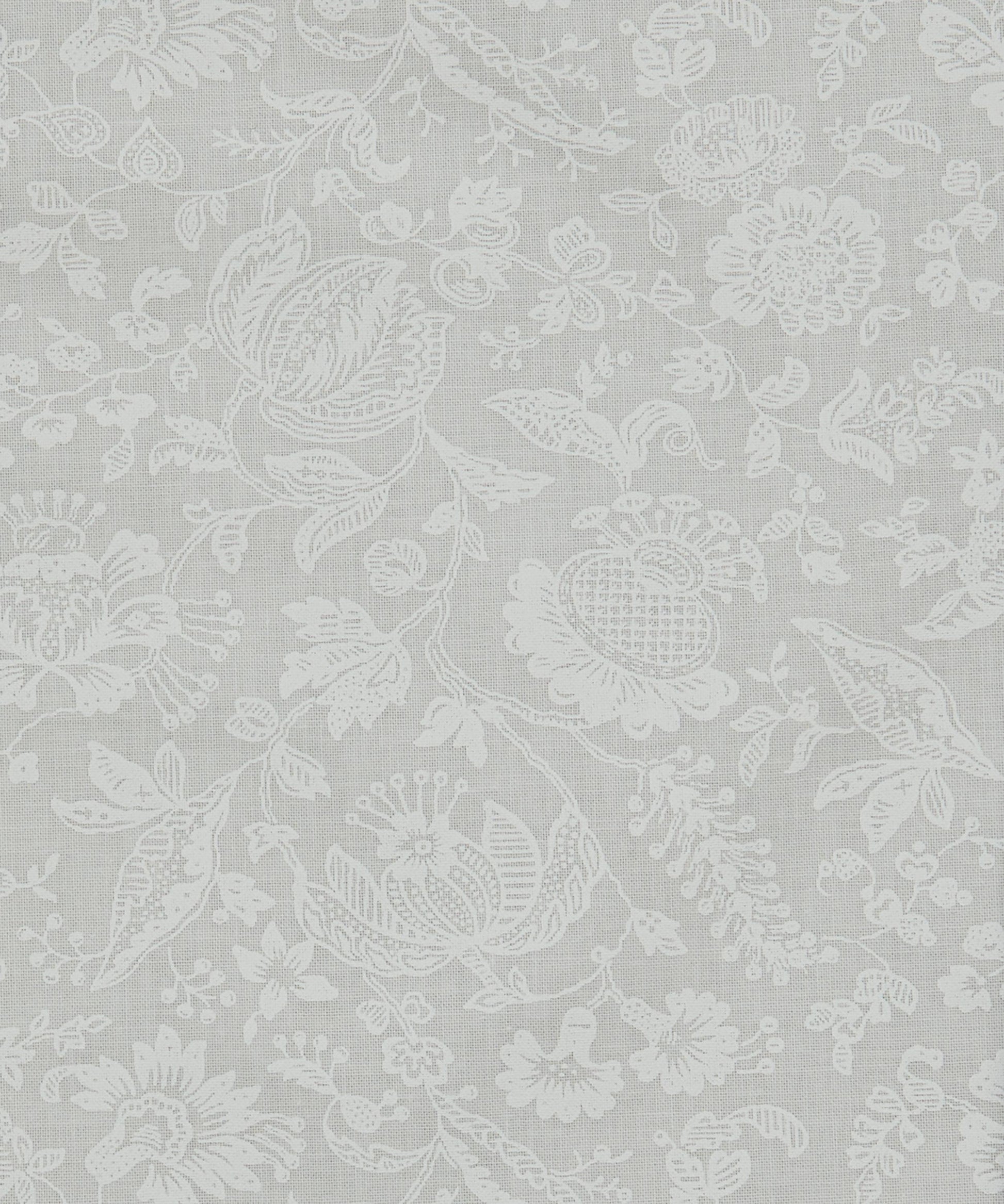 Victoria Lace Floral Lasenby Quilting Cotton Fabric - Silver - Liberty