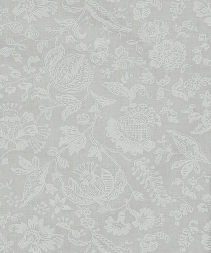 Victoria Lace Floral Lasenby Quilting Cotton Fabric - Silver - Liberty