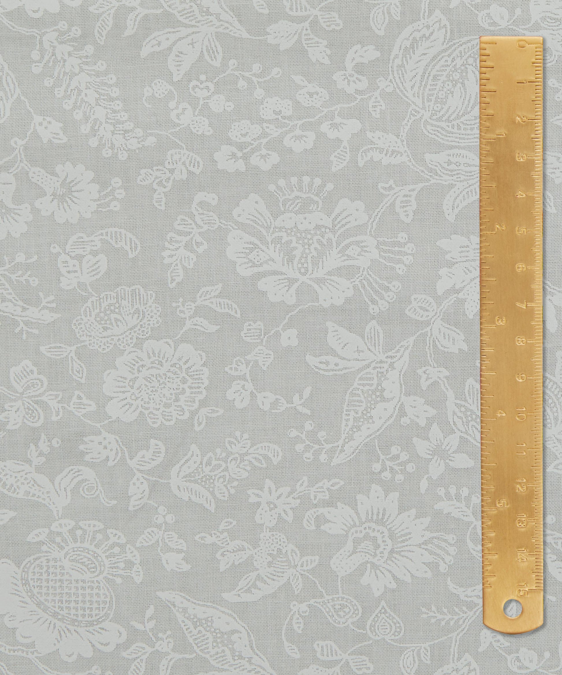 Victoria Lace Floral Lasenby Quilting Cotton Fabric - Silver - Liberty