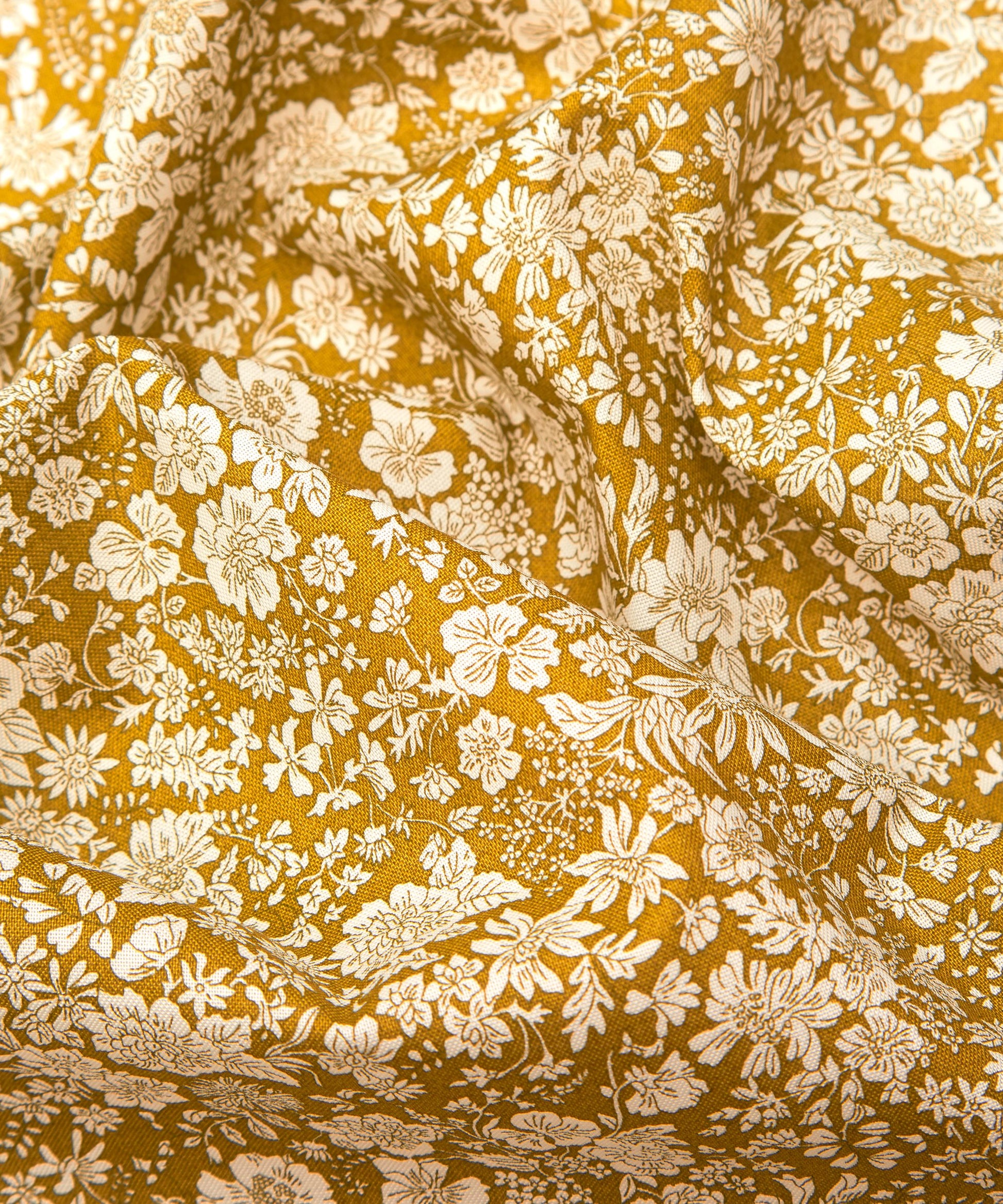 Golden Ochre Emily Belle Lasenby Quilting Cotton Fabric - Gold - Liberty